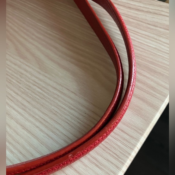 COACH Edie Refined Pebble Leather Lux Jasper Red Shoulder Bag - Picture 6 of 16